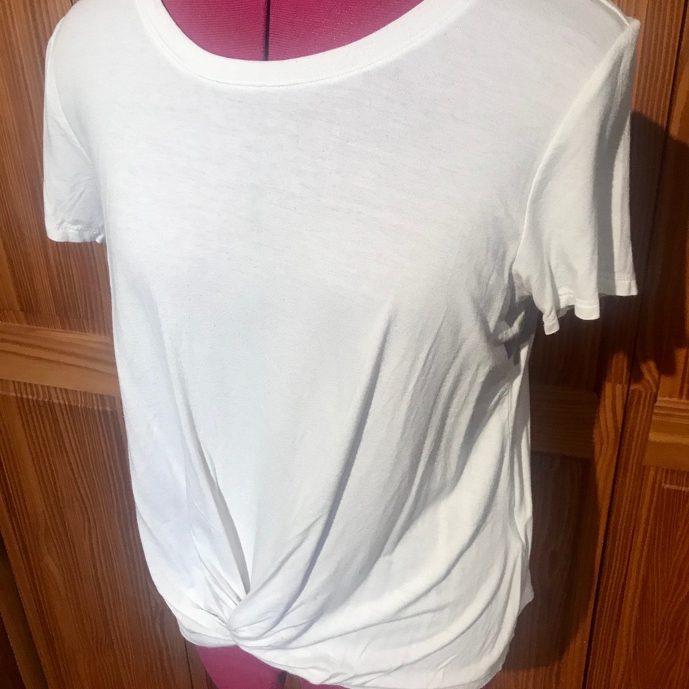 Style & Co white twist front blouse